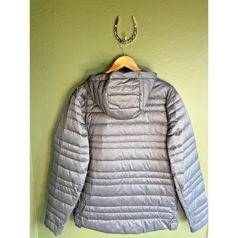 PRANA Lasser Men's Down Insulated Charcoal Hooded Puffer Jacket Sz M